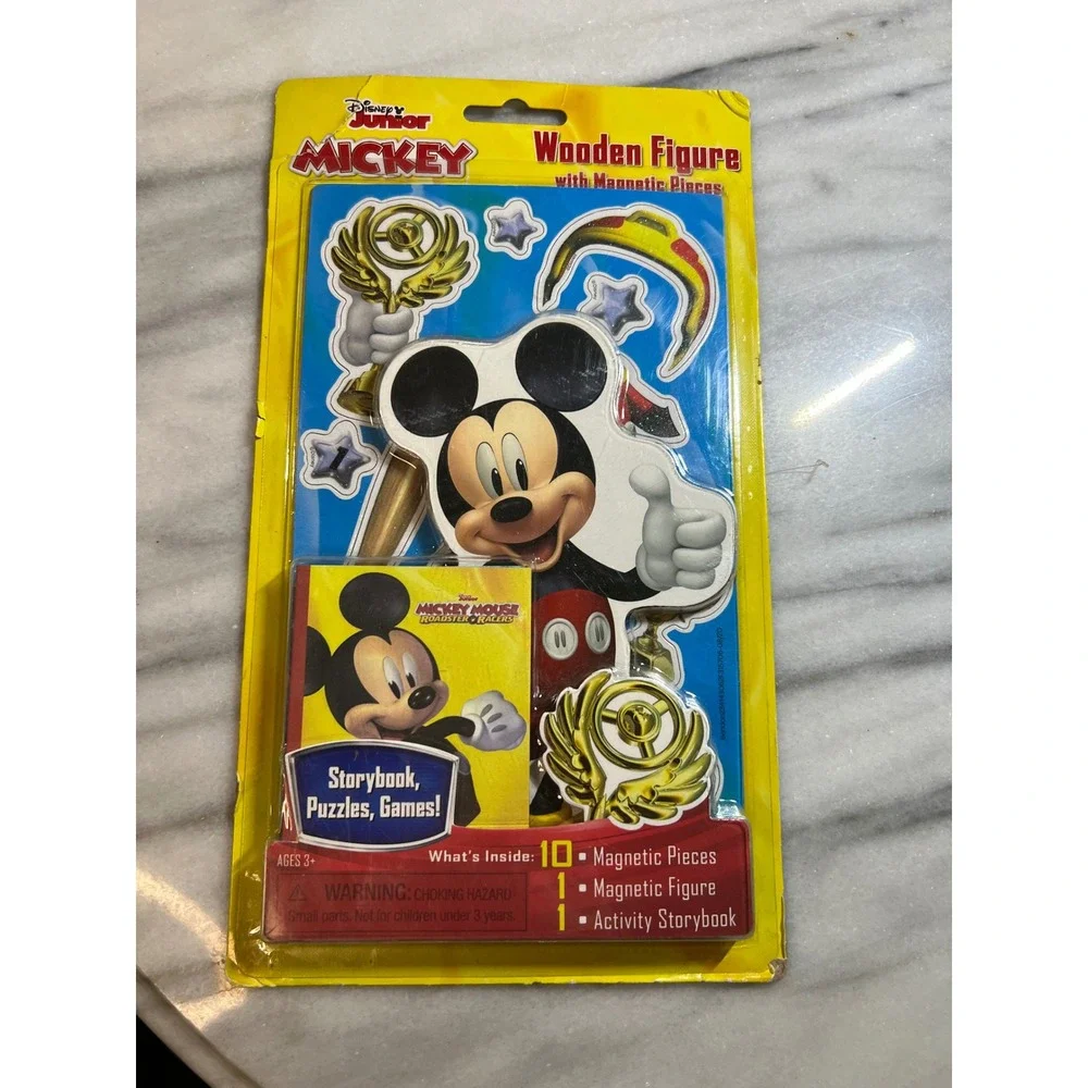 VTG Disney LOT Jr Mickey Mouse Wooden Puzzle Blocks Activity Set NEW